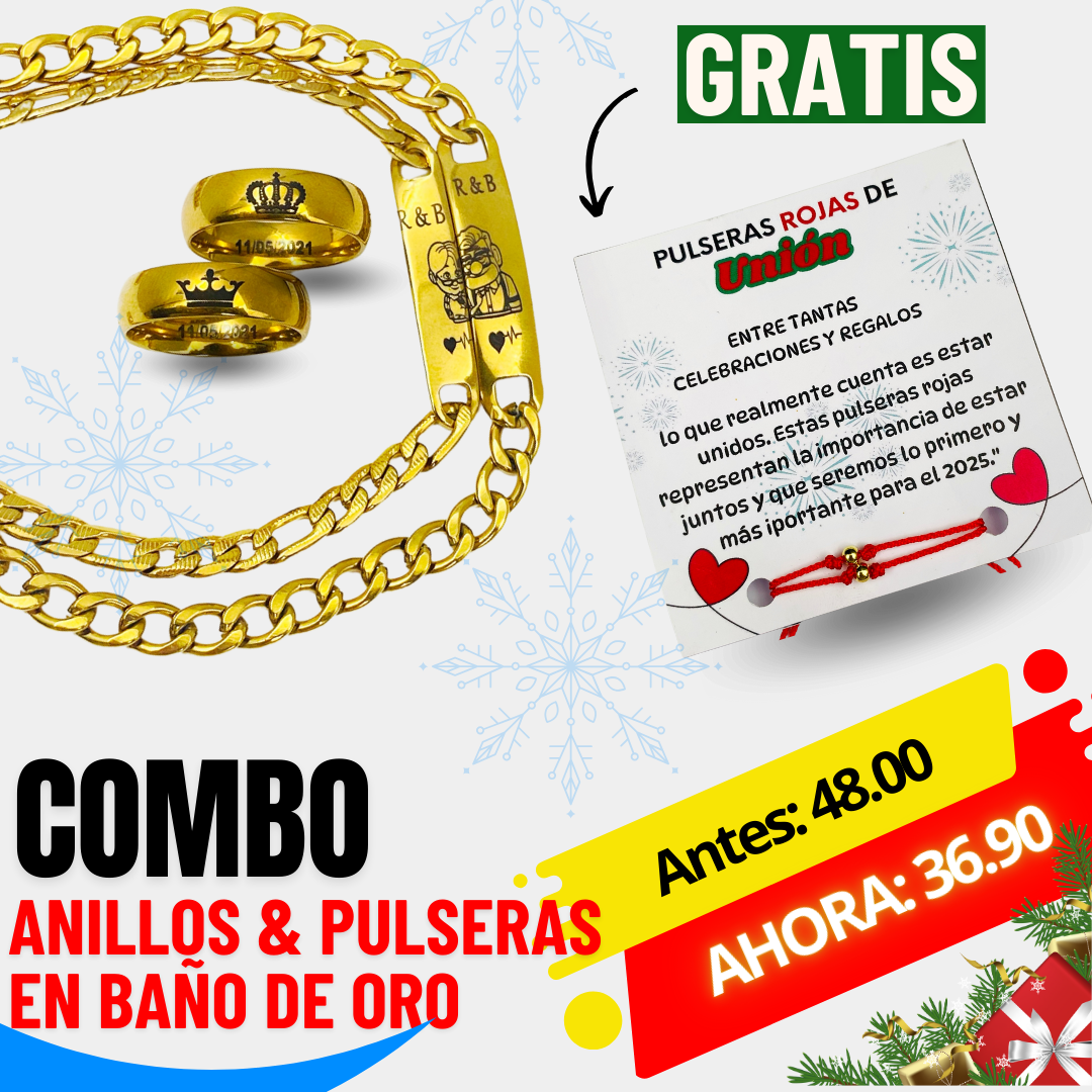 COMBO ANILLOS Y PULSERAS POERSONALIZADAS 😍GRATIS 😍 Obsequito en tu primera compra